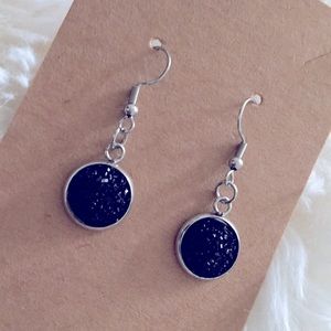 Faux druzy quartz earrings. NEW!!